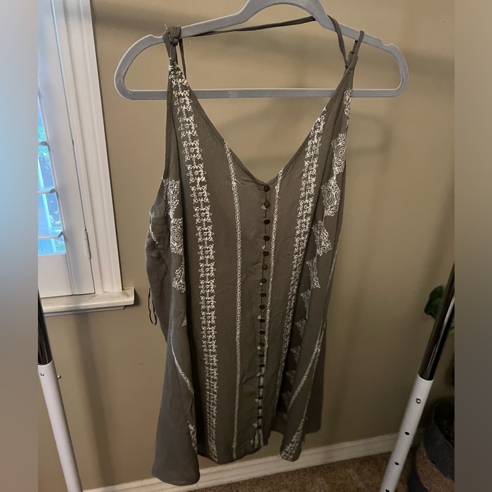 Olive green sundress. Size large .